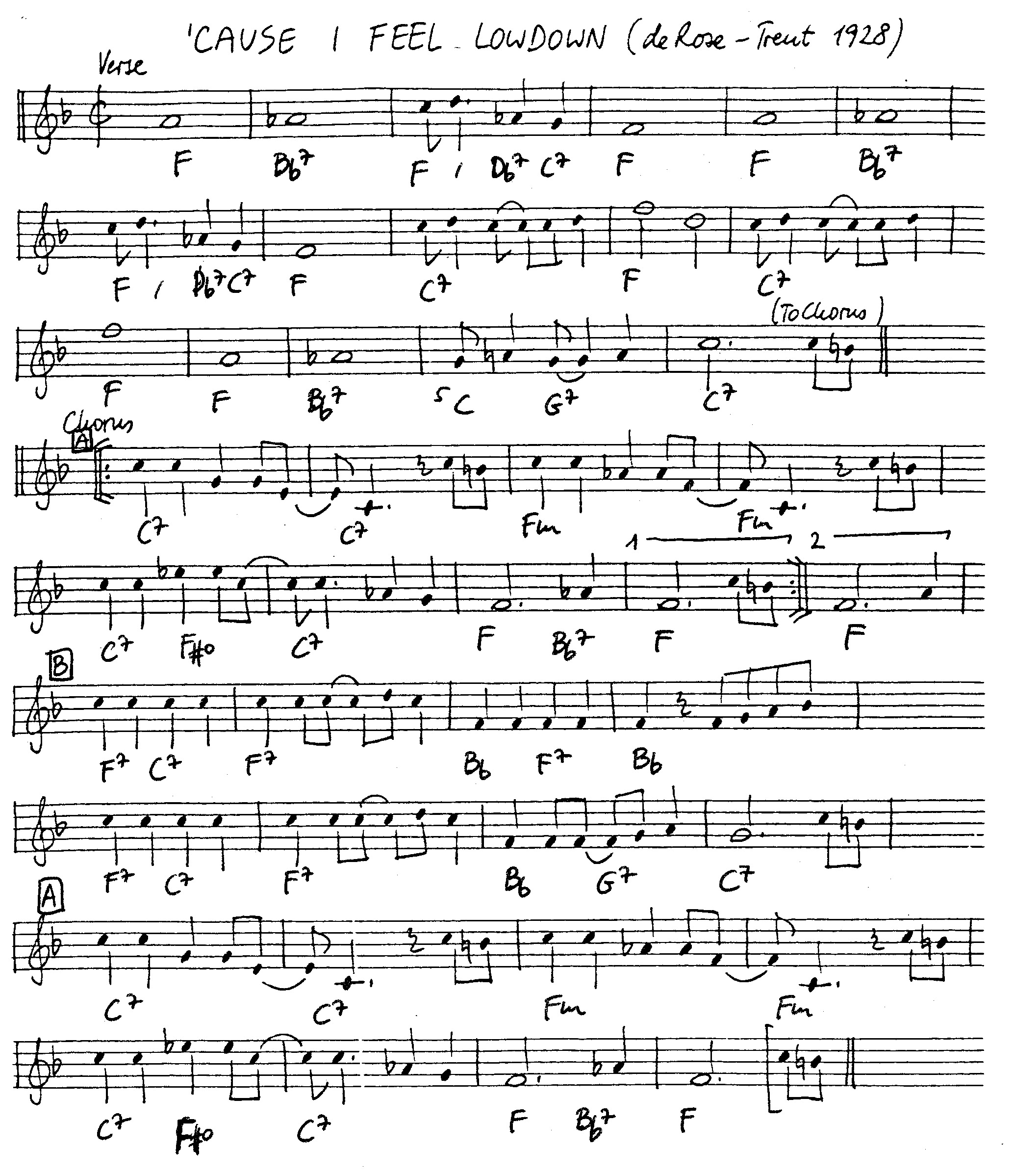 cause i feel lowdown leadsheet – book us for your next 20s or gatsby event